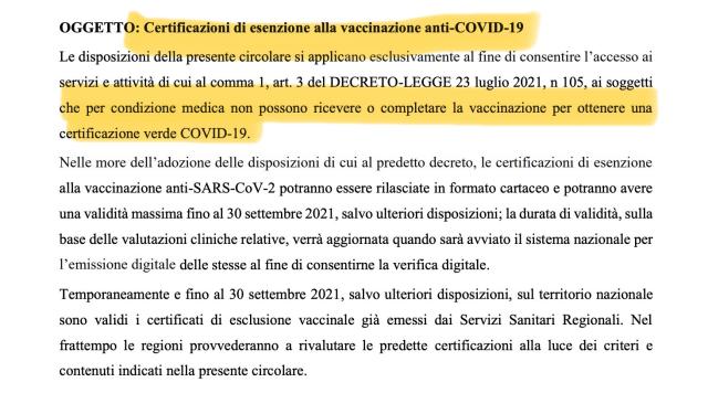 Vaccino Covid, la circolare ministeriale del 2021 sulle esenzioni dalla inoculazione: assente mutazione MTHFR che "causa affetti avversi post siero"