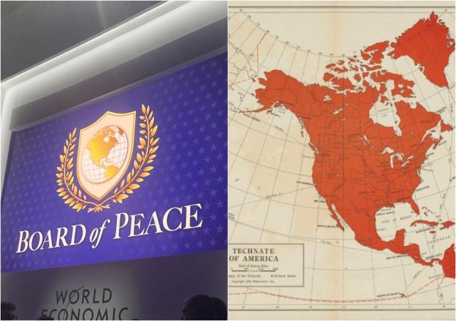 La geografia semantica del logo 'Board of Peace', tra storpiatura del simbolo Onu e riferimenti impliciti alla mappa del 'Technate of America'