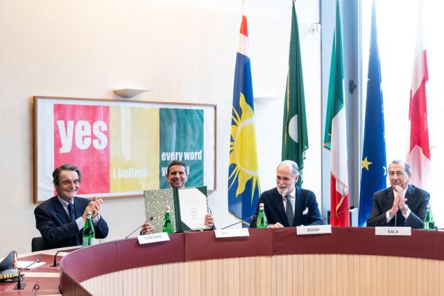 RAI, posata la prima pietra del nuovo centro produzione a Milano; &euro;120 milioni investiti da Fondazione Fiera Milano