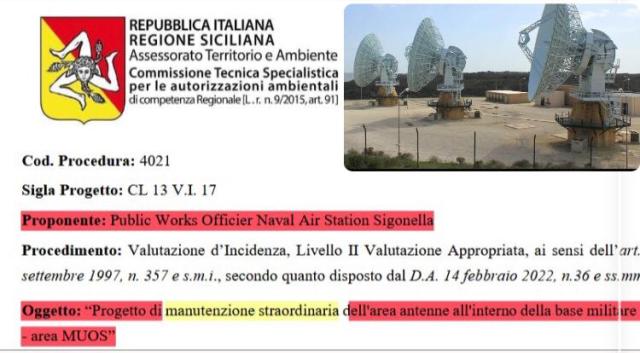 Niscemi, "nel 2025 la Regione approv&ograve; lavori di manutenzione territoriale al MUOS, base Usa accusata di inquinamento gi&agrave; 10 anni fa" - DOCUMENTO ESCLUSIVO