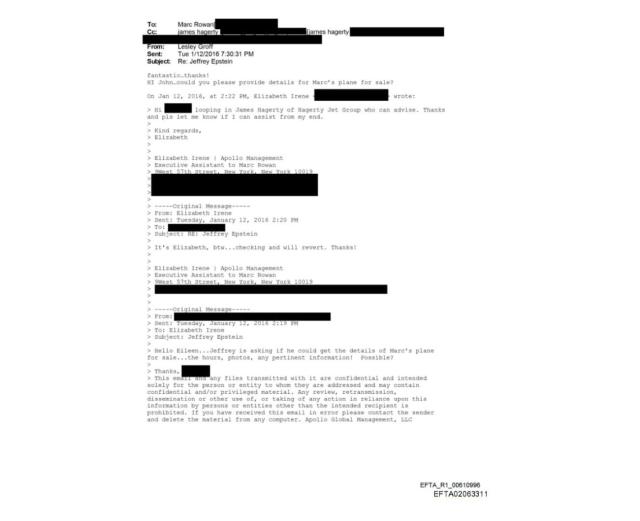 Epstein Files, Marc Rowan