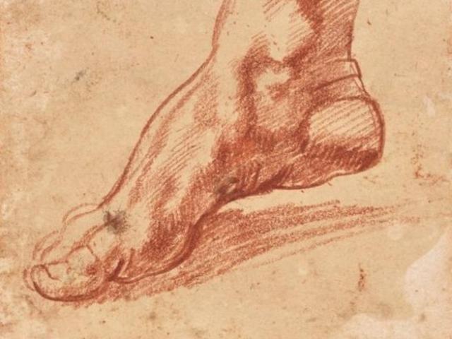 Il disegno preparatorio del piede destro della Sibilla Libica di Michelangelo Buonarroti all'asta da Christie's a 27,2 milioni di dollari