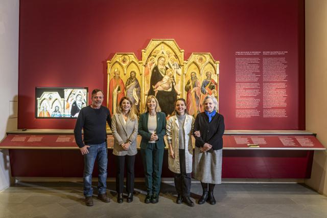 Torna alla Galleria dell&rsquo;Accademia di Firenze &ldquo;La Madonna col Bambino in trono, quattro angeli e santi&rdquo;