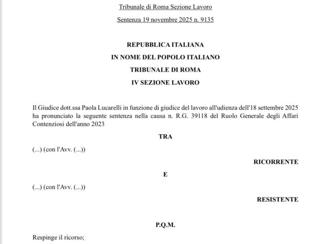 AI, legittimo licenziamento di un dipendente, sostituibile con l'intelligenza artificiale, per motivi di riorganizzazione aziendale - LA SENTENZA del Tribunale di Roma