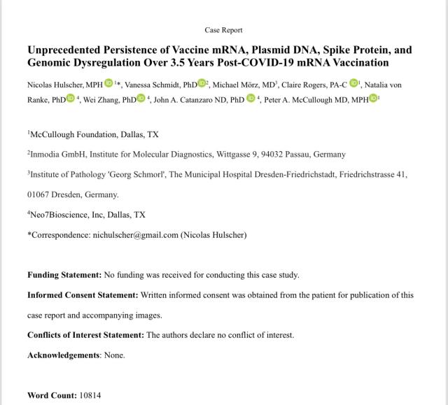 Vaccino Covid a mRNA, DNA plasmidico e proteina Spike nel corpo anche 3 anni e mezzo dopo inoculazione - lo STUDIO Usa