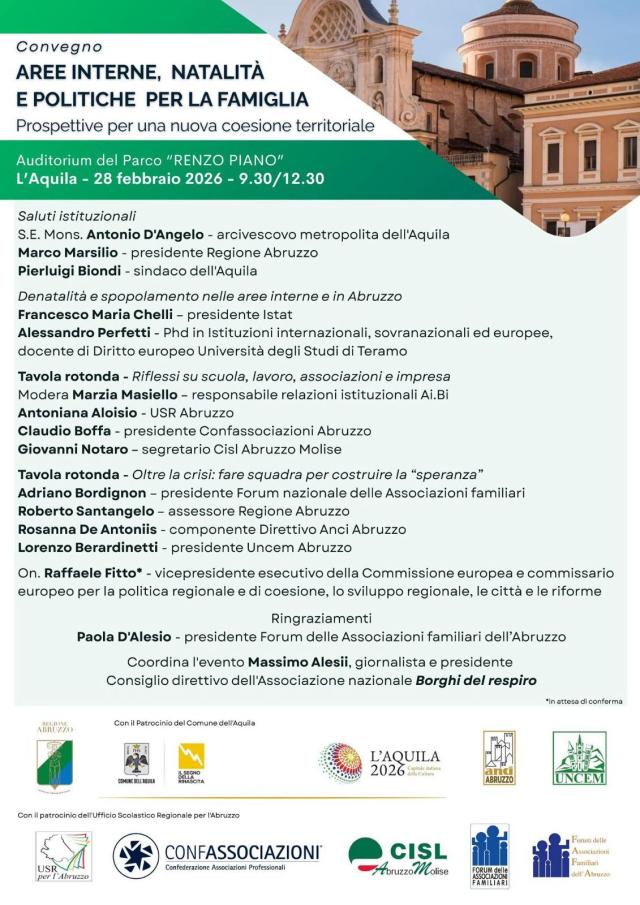 Aree Interne, Natalit&agrave; e Politiche per la Famiglia. Prospettive per una nuova coesione territoriale