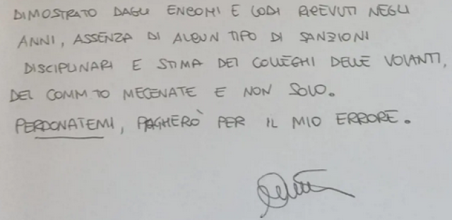 Omicidio Rogoredo, la lettera di scuse di Cinturrino dal carcere: "Sono triste e pentito, perdonatemi, pagher&ograve; per l'errore"