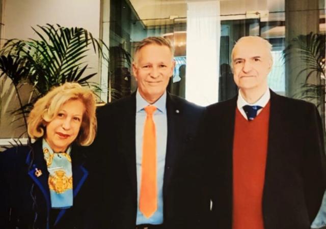 S.A.I. e R. il principe Sigismondo d&rsquo;Asburgo-Lorena arciduca d&rsquo;Austria con il conte Pierfelice degli Uberti e la consorte Maria Loredana