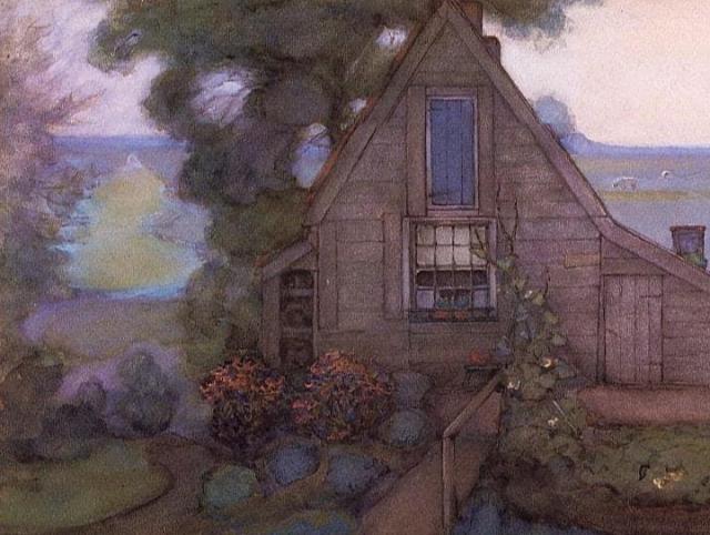 &ldquo;Facciata di fattoria triangolare con polder in blu&rdquo;  quando Mondrian dipingeva ancora seguendo i canoni tradizionali 