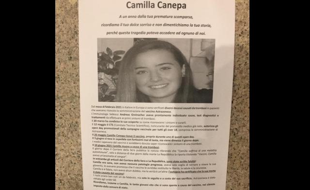 Sestri levante, un anno fa la morte di Camilla Canepa dopo il vaccino anti Covid