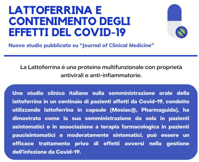 Studio clinico. La lattoferrina &egrave; in grado di contenere gli effetti del Covid-19