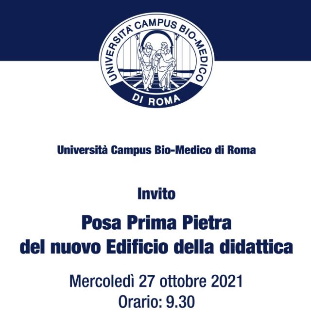 All'Universit&agrave; Campus Bio-Medico di Roma cerimonia di posa della prima pietra 
