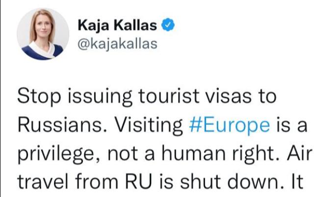 Russofobia: le premier di Estonia e Finlandia vogliono proibire ai russi di viaggiare in Europa. &ldquo;&Egrave; un privilegio, non un diritto&rdquo;