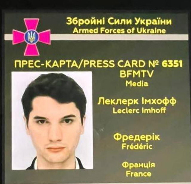 Il giornalista francese Fr&eacute;d&eacute;ric Leclerc-Imhoff &egrave; morto in Ucraina: "Colpito al collo da schegge di granate russe"