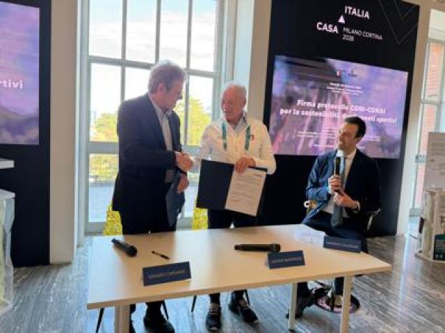 Milano-Cortina, firmato protocollo Coni-Conai per sostenibilit&agrave; eventi sportivi