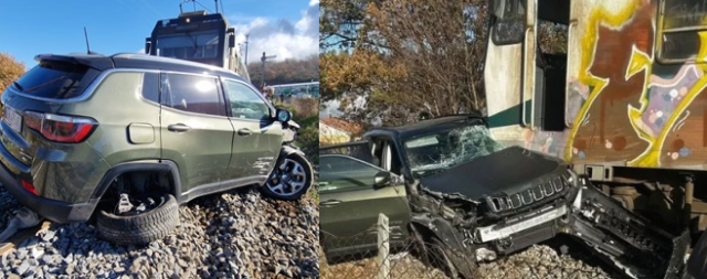 Viterbo, un treno travolge una jeep sui binari: 4 feriti in ospedale, l'auto trascinata sulle rotaie per cento metri