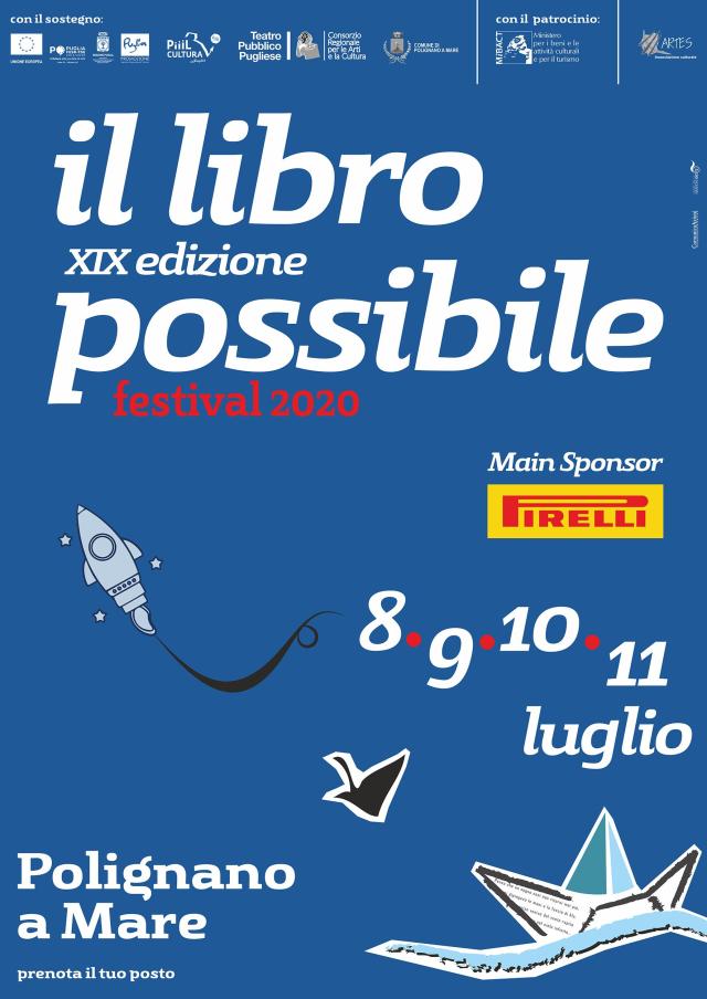 'Il libro possibile 2020', XIX edizione a Polignano a Mare: il tema &egrave; 'viaggiatori del tempo e dello spazio'