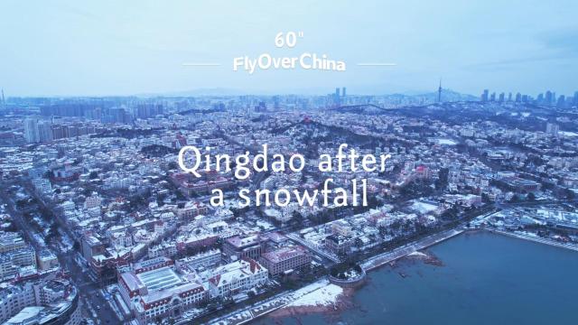 Cina: tour con drone della citt&agrave; innevata di Qingdao