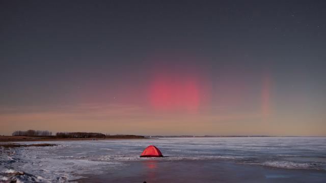 Cina: Heilongjiang, aurora boreale sopra a Nehe