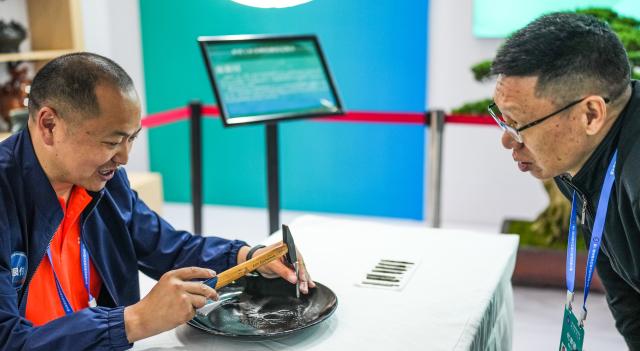 Cina: gara nazionale di incisione porcellana Dafeng a Guiyang (1)