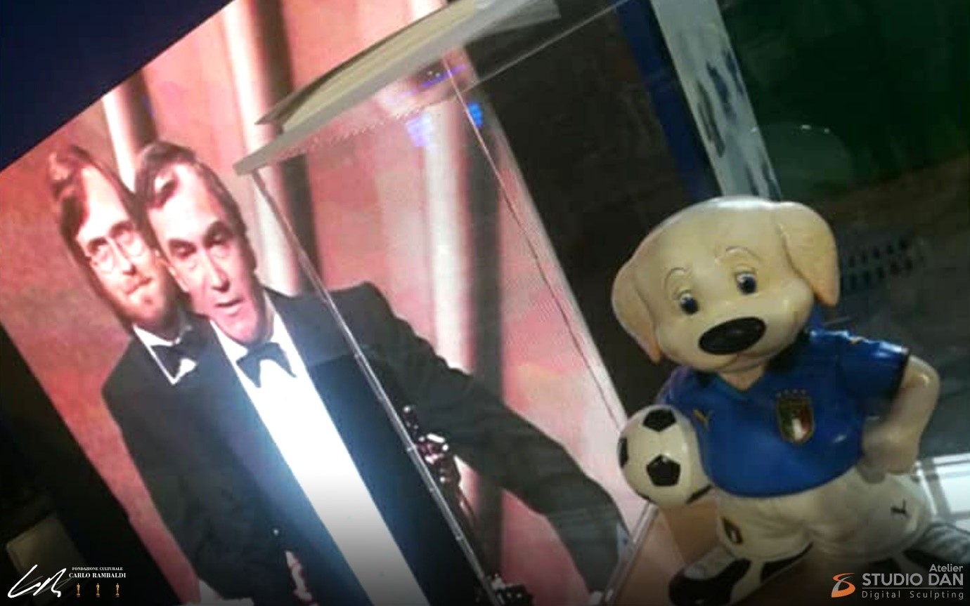 La Mascotte in esposizione a Roma, a “Casa Azzurri”…insieme ai tre famosi Oscar!