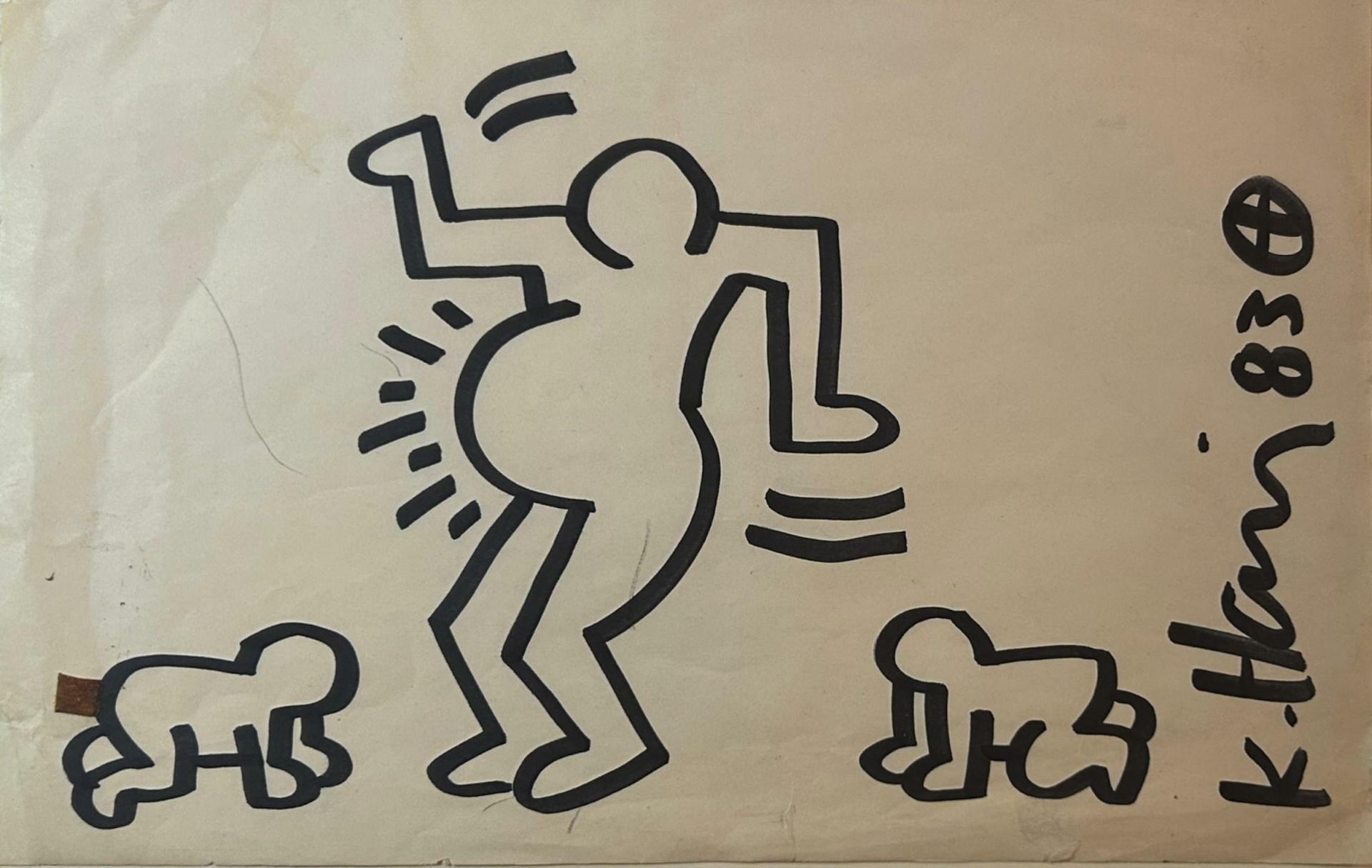 Opera realizzata da Keith Haring per Monica quando era incinta. Fonte: per gentile concessione di Monica Amari Staglieno