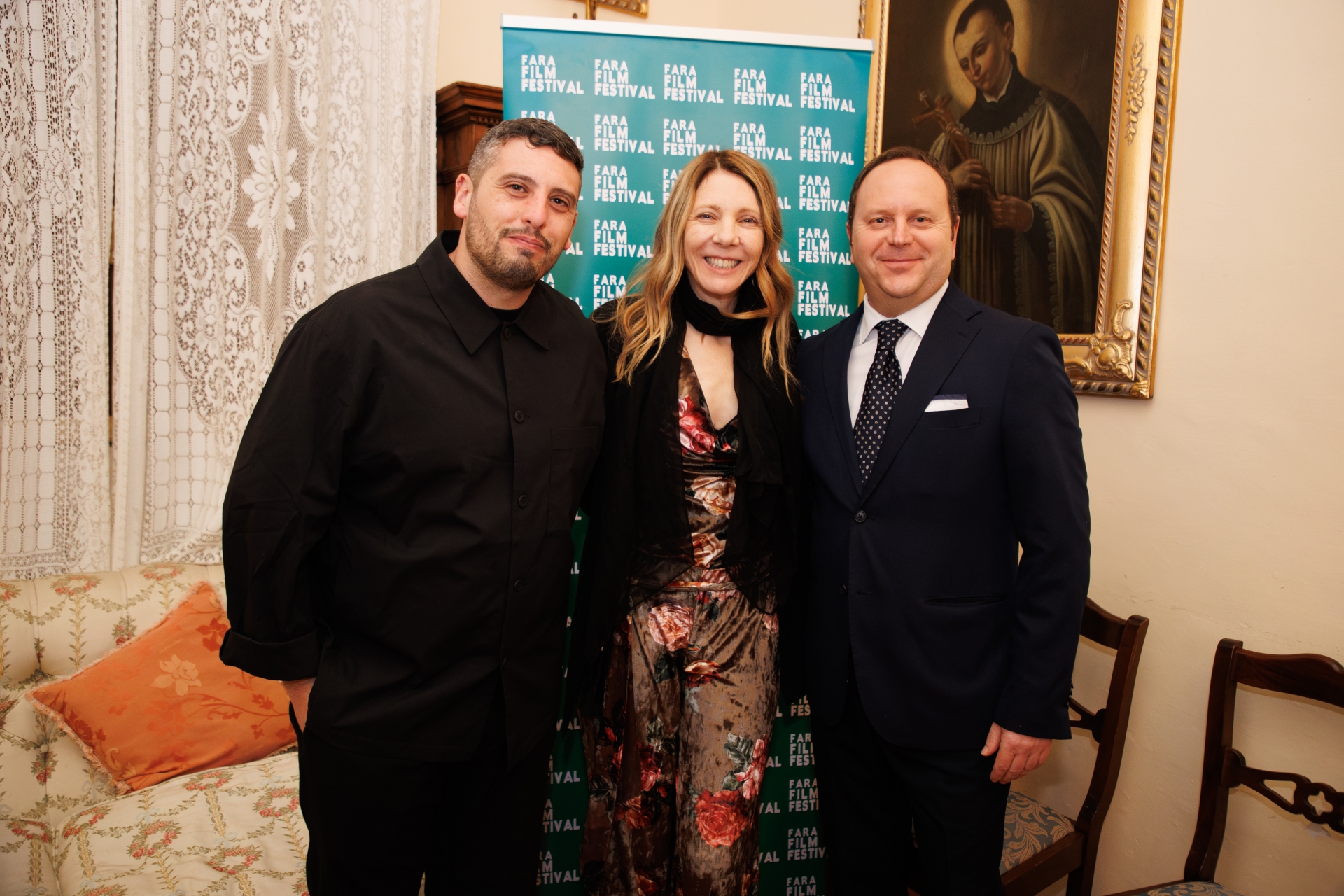 Alessandra Basile fra Urciuolo e Martini dopo l'intervista per il GDI; Ph. Gabriele Pallai, fonte: FFF